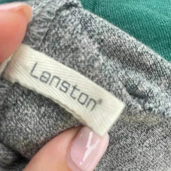 LANSTON women’s long sleeve cut out back open shoulder gray top size small used - Picture 7 of 9